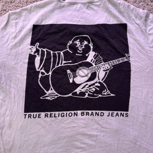 Designer True Religion Short-Sleeve Graphic T-Shirt - White Size Large Men’s - Picture 2 of 5